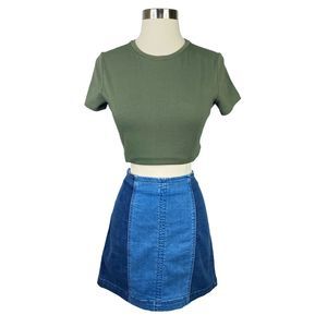 PacSun Two-Tone Denim Mini Skirt - Size Small